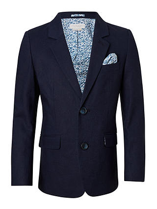 John Lewis & Partners Heirloom Collection Boys' Linen Suit Jacket, Navy