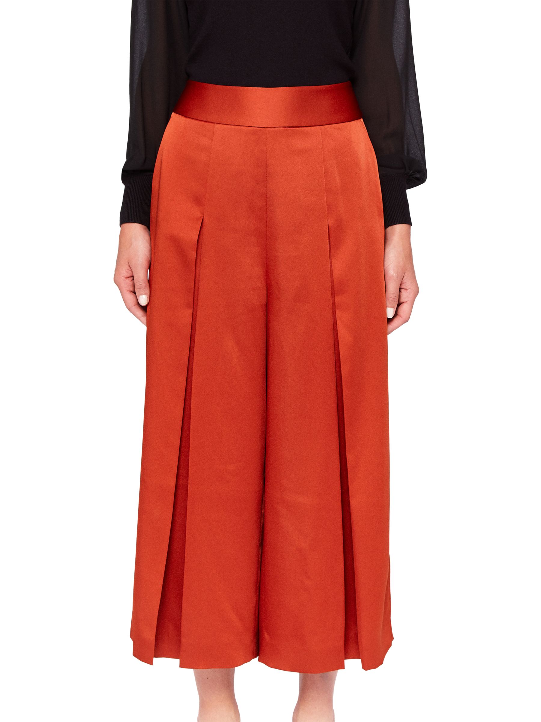 Ted Baker Elsbeta Pleated Culottes, Brick Red
