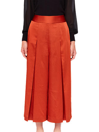 Ted Baker Elsbeta Pleated Culottes, Brick Red