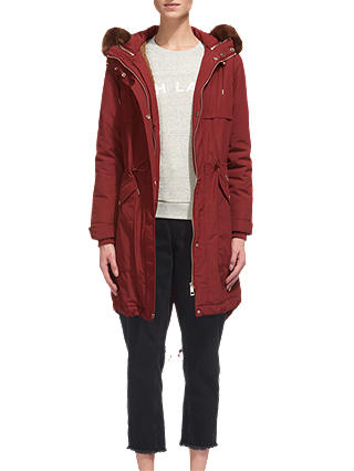Whistles Cassie Casual Parka, Burgundy