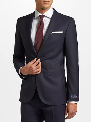 John Lewis & Partners Ermenegildo Zegna Super 160s Wool Twill Half Canvas Tailored Suit Jacket, Navy