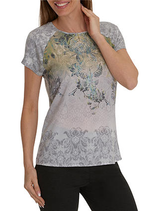 Betty Barclay Paisley Print Cap Sleeve Round Neck T-Shirt, Grey/Green
