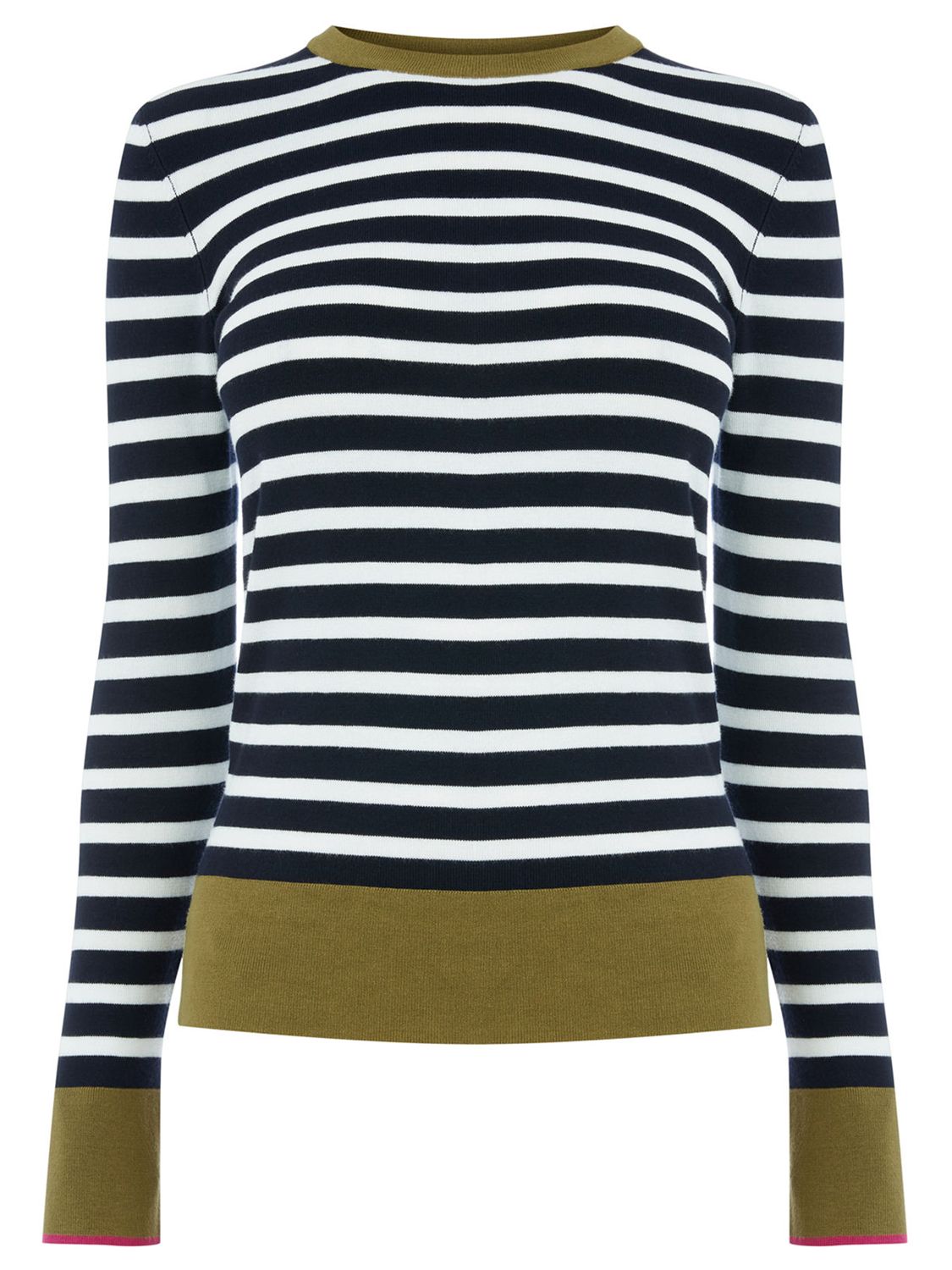 Warehouse Breton Block Stripe Jumper, Navy