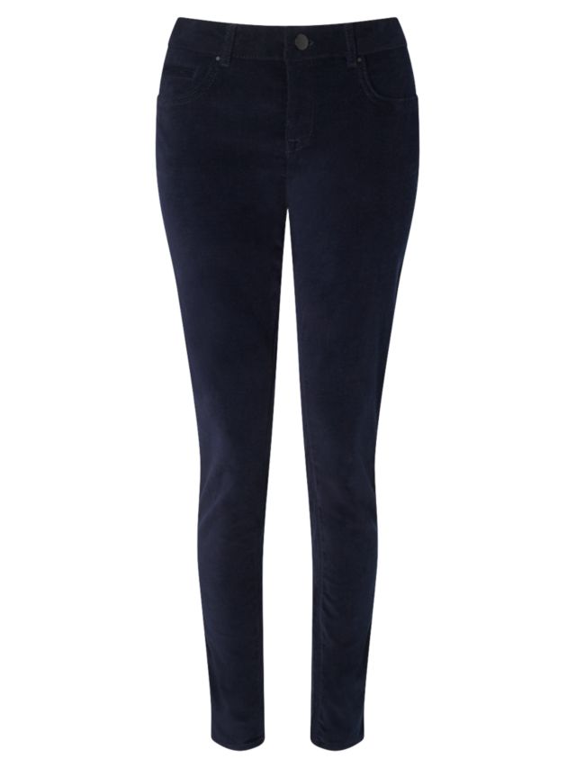 Jigsaw Richmond Velvet Jeans Long, Dark Navy, 24L