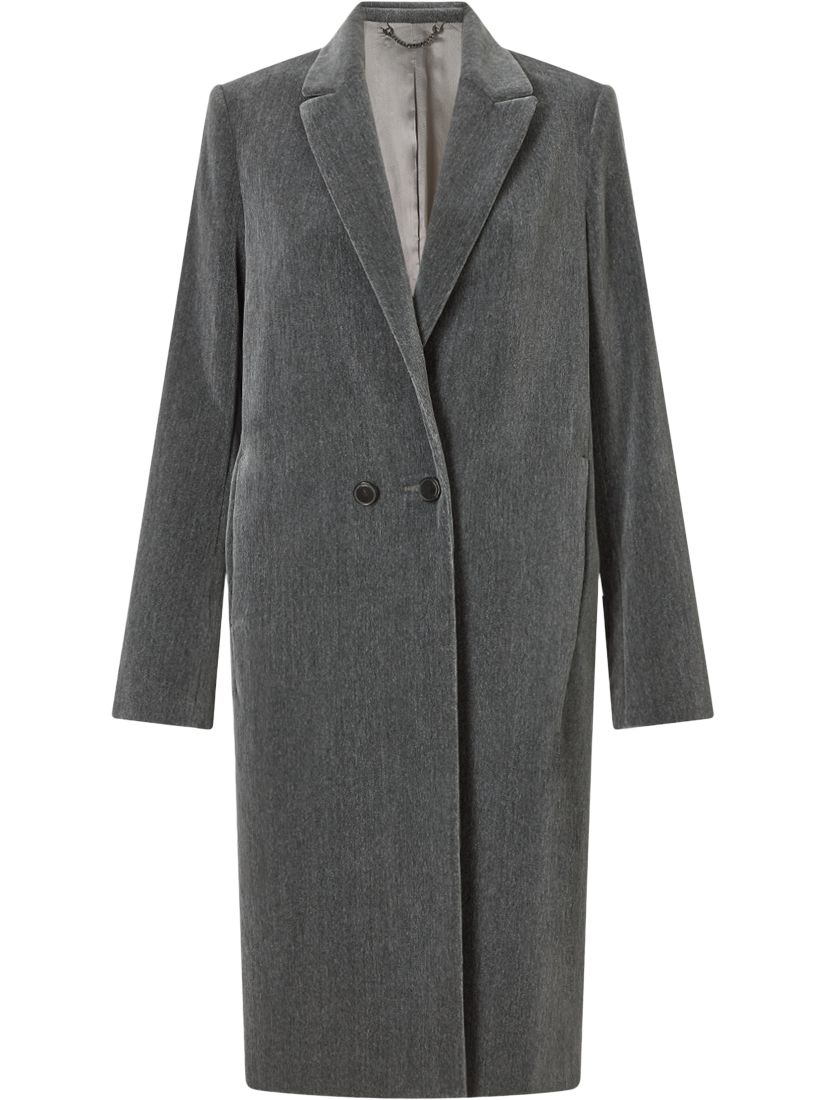 Jigsaw Matchinsky Velvet Coat, Shadow Grey