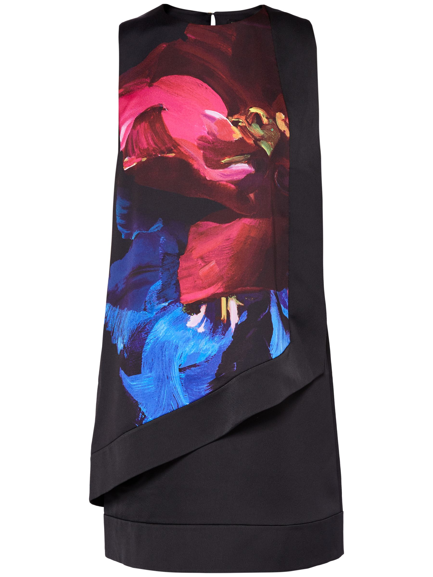 Ted Baker Keeba Impressionist Bloom Layered Dress, Black/Multi