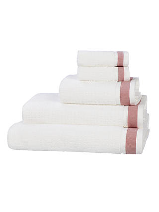 Croft Collection Ambleside Towels, White/Rosehip