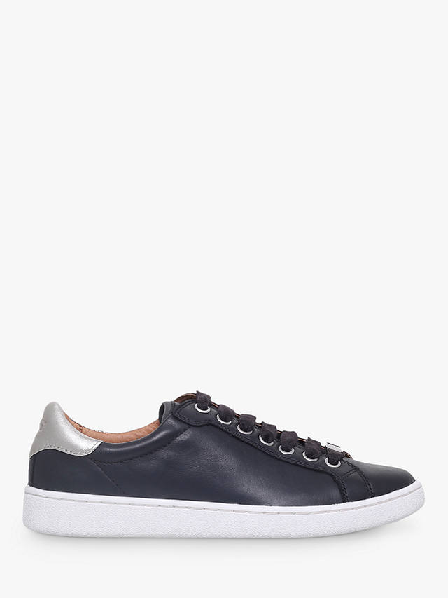 UGG Milo Lace Up Trainers, Black Leather at John Lewis & Partners