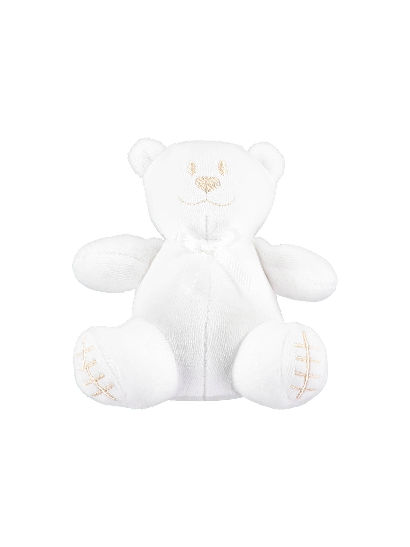 Blue White Puffball Teddy Bear Newborn Boy Baby Shower Christening Gift