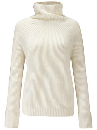 Pure Collection Relaxed Rib Funnel Neck Jumper