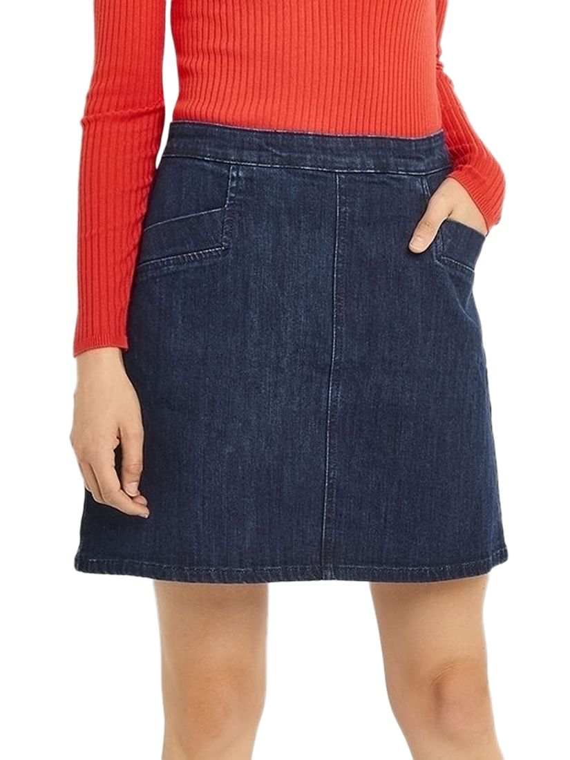 Oasis Denim Pocket Mini Skirt, Dark Wash