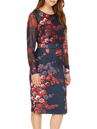 Phase Eight Callie Floral Pencil Dress, Midnight/Multi