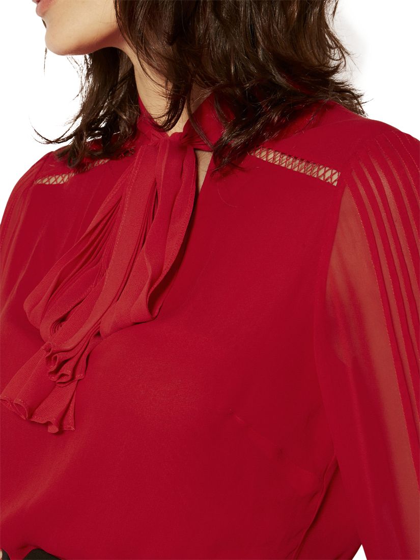 Karen Millen Tie Neck Blouse Red