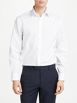 John Lewis & Partners Easy Iron Cotton Poplin Regular Fit Shirt, White
