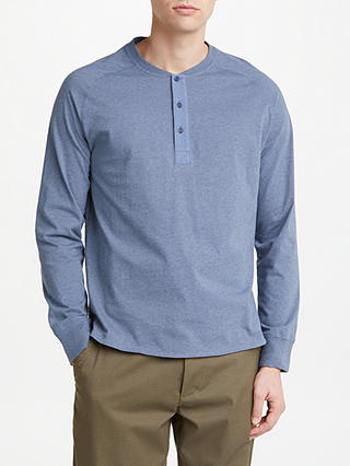 JOHN LEWIS & Co. Long Sleeve Henley T-Shirt, Blue