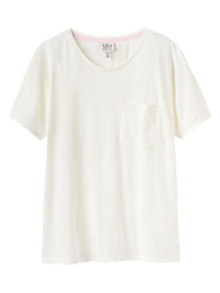 Joules Posey Jersey Pyjama T-Shirt, Cream