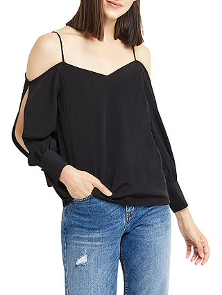 Oasis Split Sleeve Going Out Top, Black