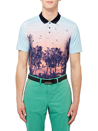 Ted Baker Golf Hosal Polo Shirt, Light Blue