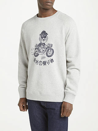 JOHN LEWIS & Co. Lenny Biker Bear Sweatshirt, Grey