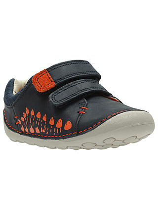 Clarks Children's Tiny Trail Pre-Walker Shoes, Navy/Orange