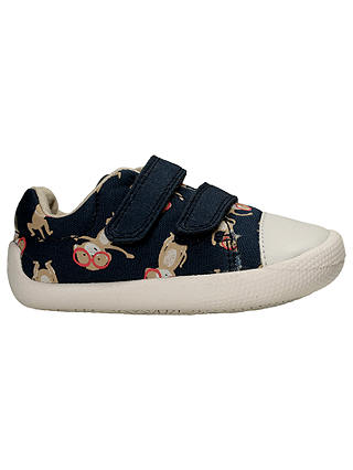 Clarks Tiny Pebble Leather Pre-Walker Shoes, Navy Multi