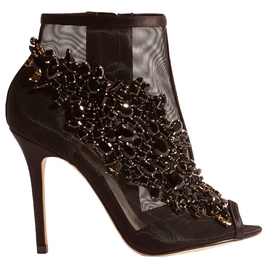 Karen Millen Jewel Sheer Shoe Boots, Black