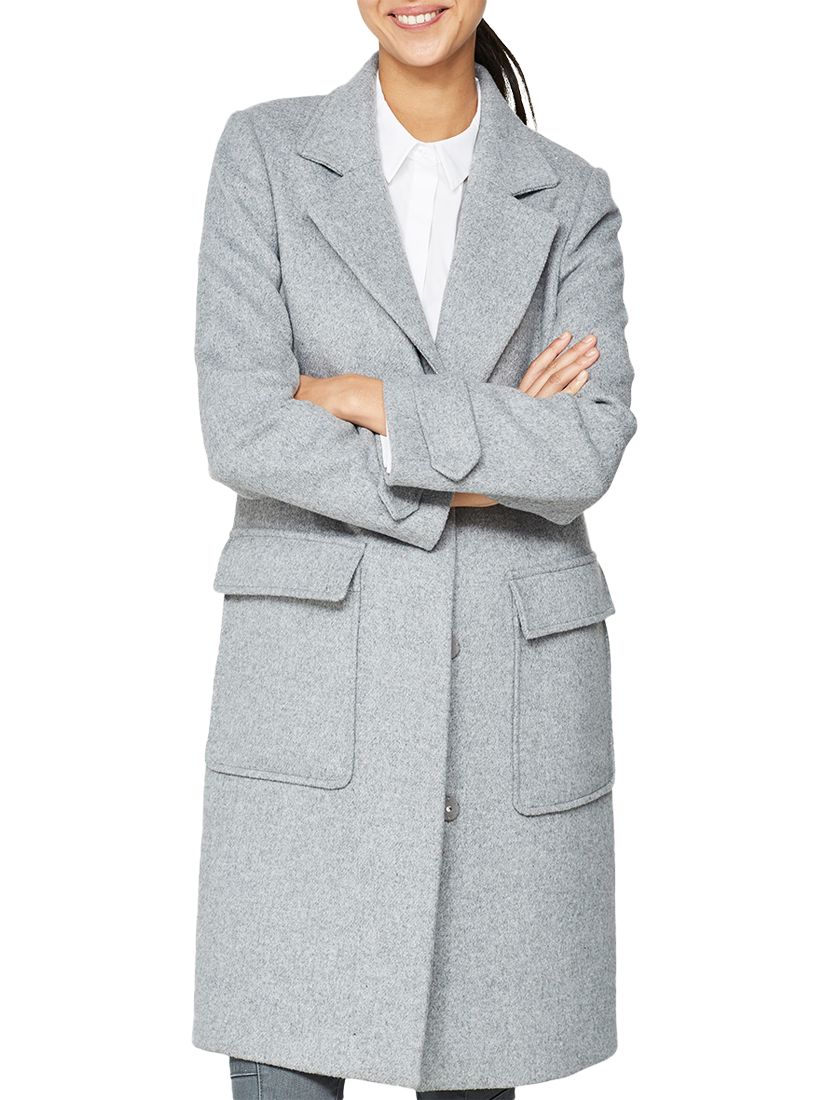 Mint Velvet Statement Collar Wool Coat, Grey