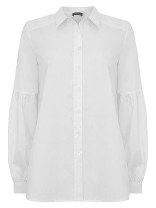 Mint Velvet Tie Back Cotton Shirt, Ivory