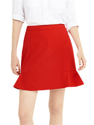 Oasis Textured Flippy Skirt, Red