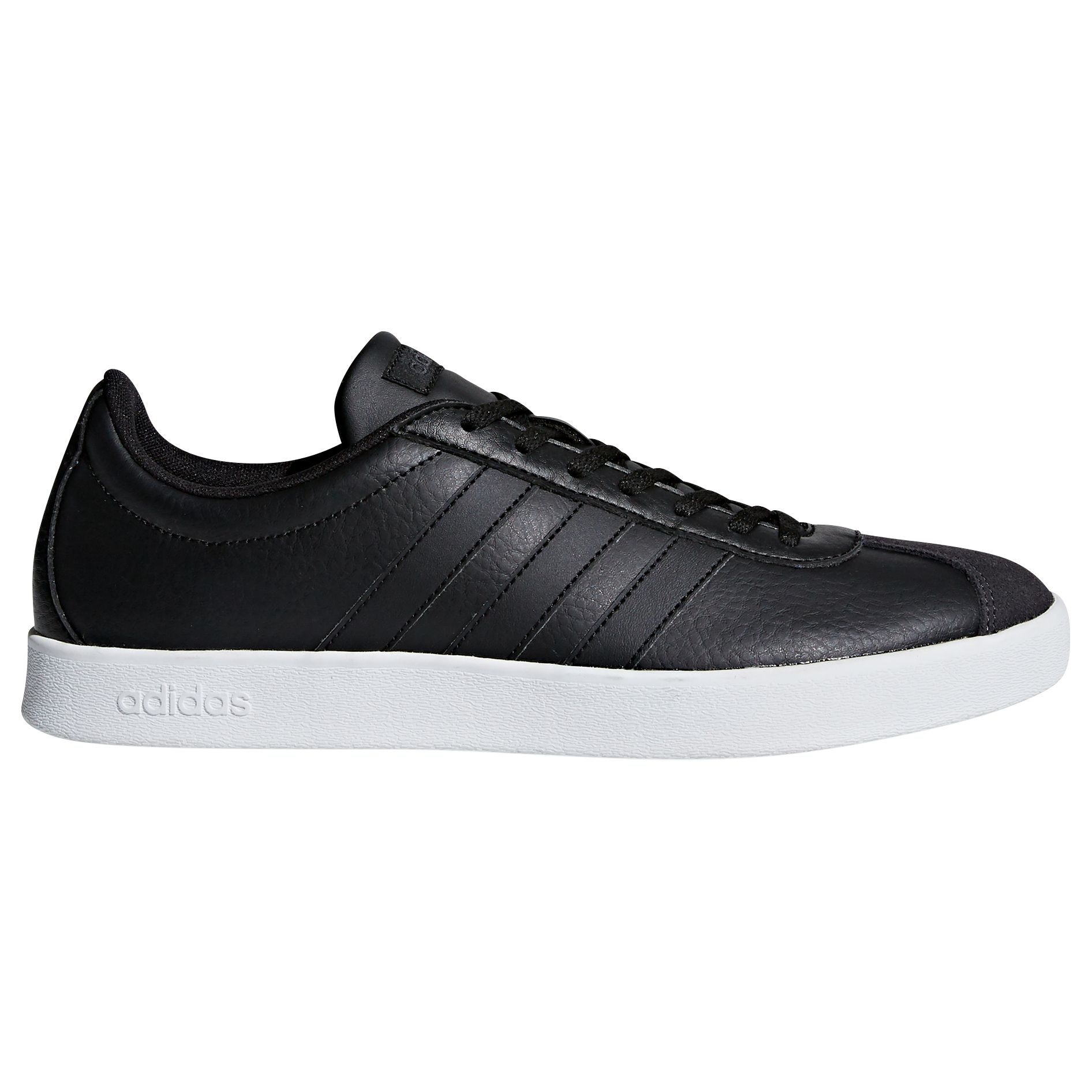 adidas mens black leather trainers