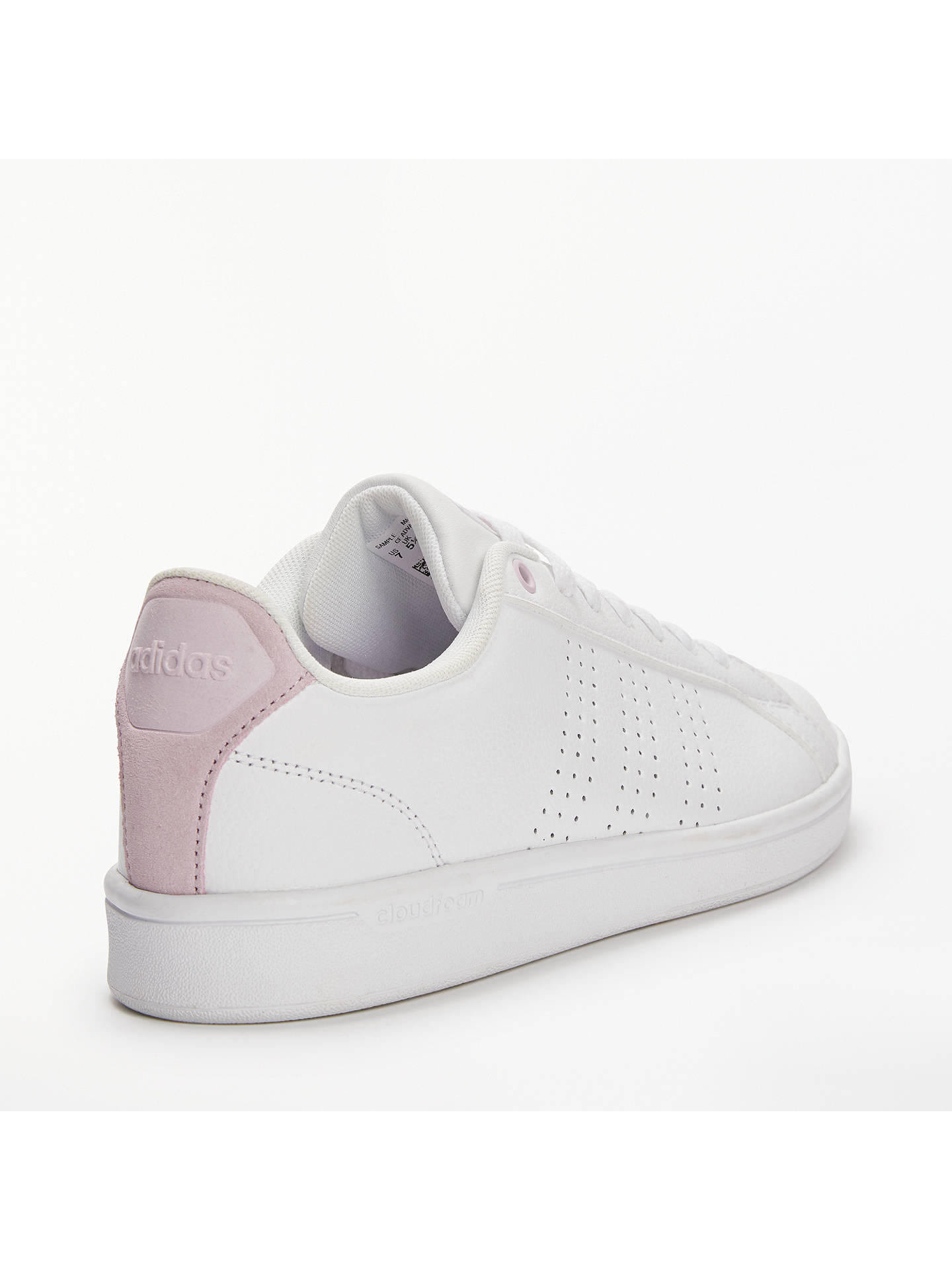 Adidas Neo Cloudfoam Advantage Women S Trainers White Pink At John Lewis Partners