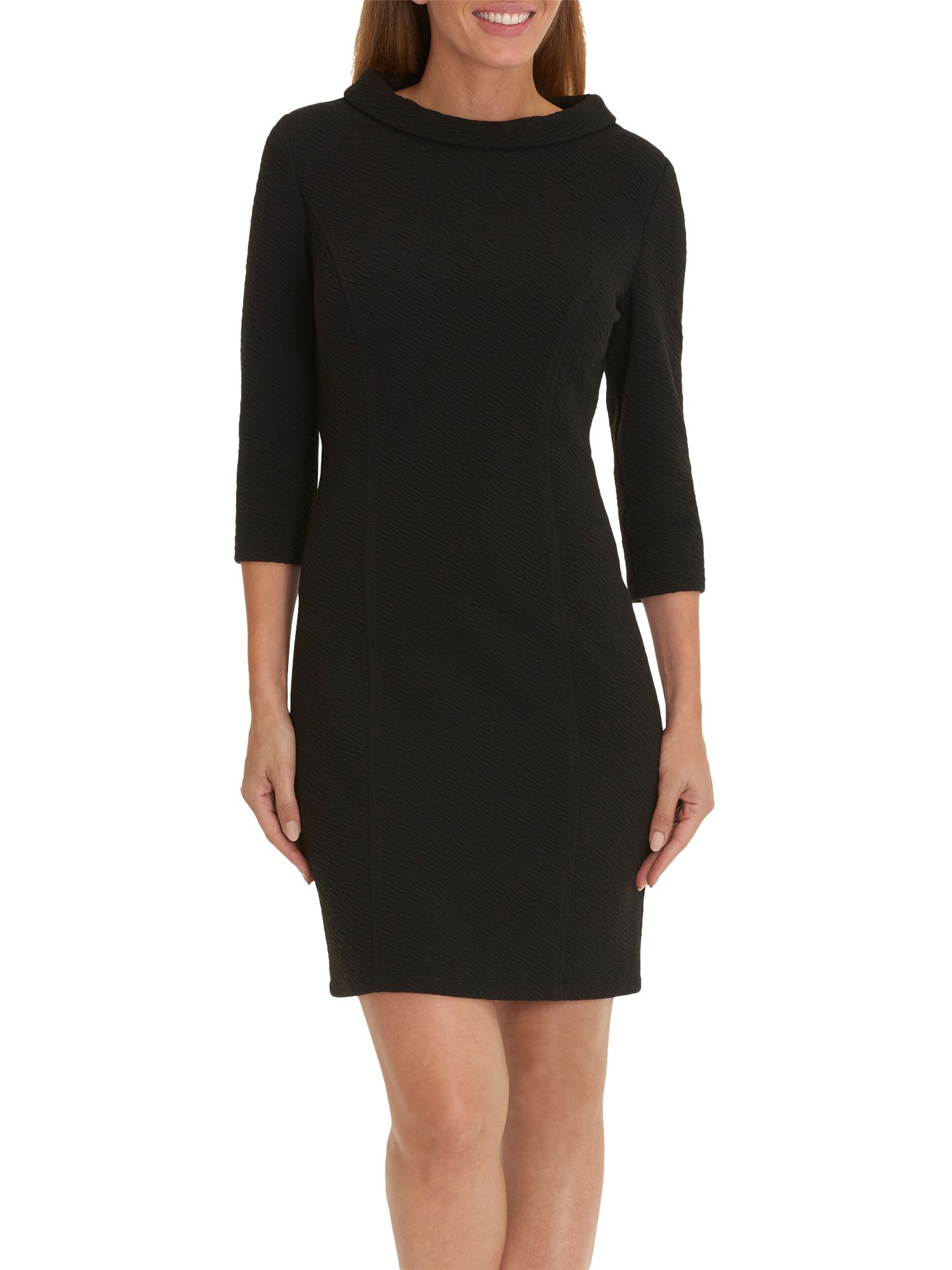 Betty Barclay Ripple Textured Dress, Black at John Lewis & Partners