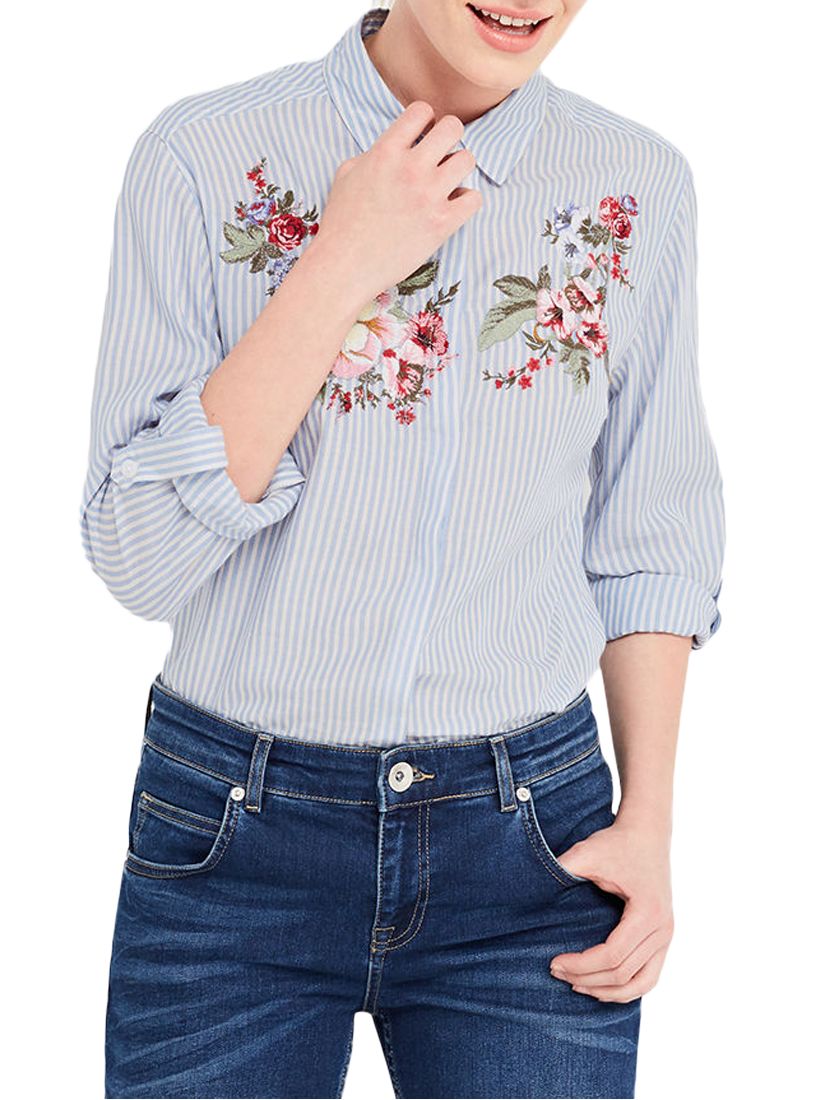 Oasis Chintz Embroidered Shirt, Multi/Blue