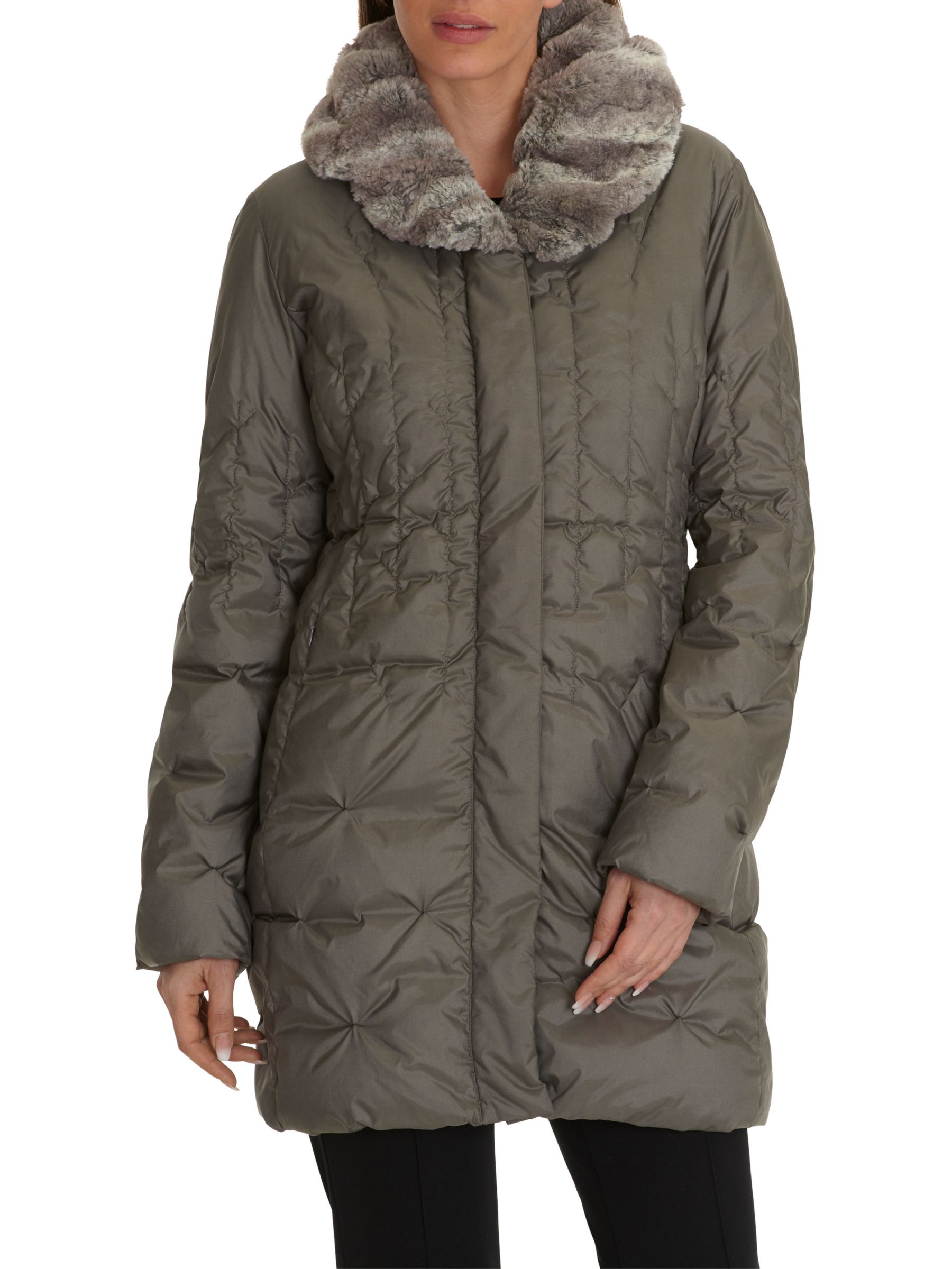 Betty Barclay Down Outdoor Jacket, Earth Grey at John Lewis & Partners