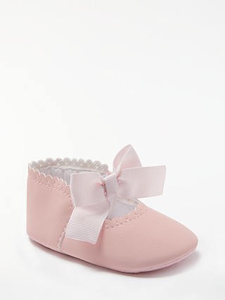 John Lewis & Partners Baby Mary Jane Bow Shoes, Pink