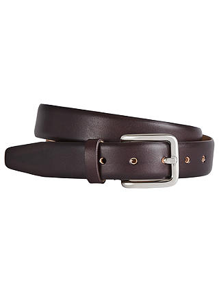 Reiss Milinar Leather Belt, Dark Brown