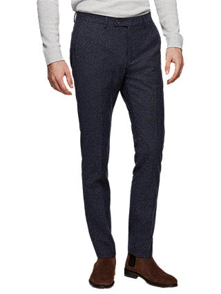 Reiss Function Fleck Weave Trousers, Navy