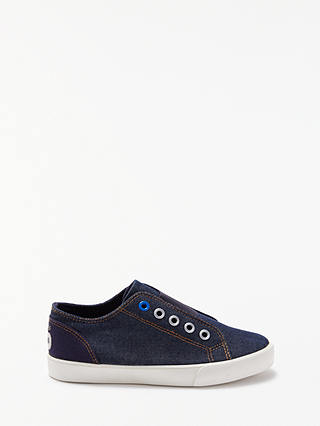 John Lewis & Partners Children's Finlay Denim Slip-On Shoes, Blue