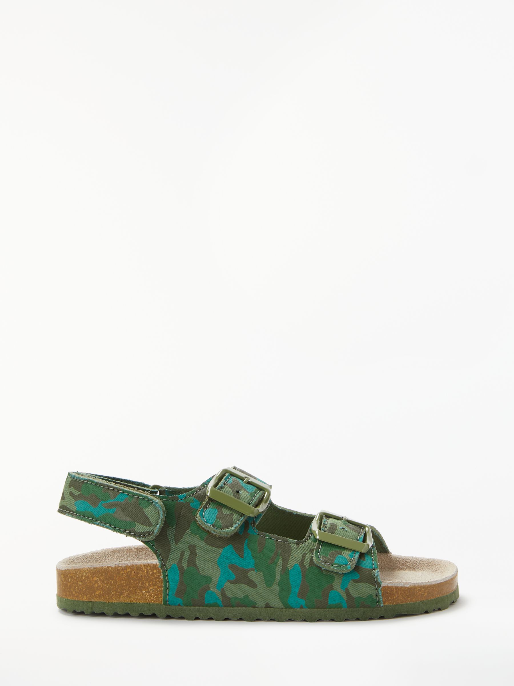 John Lewis & Partners Children's Camo Riptape Sandals, Khaki