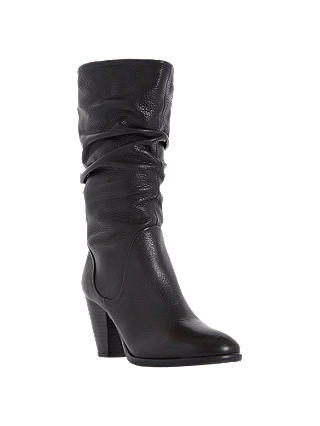Dune Rossy Slouch Calf Boots, Black