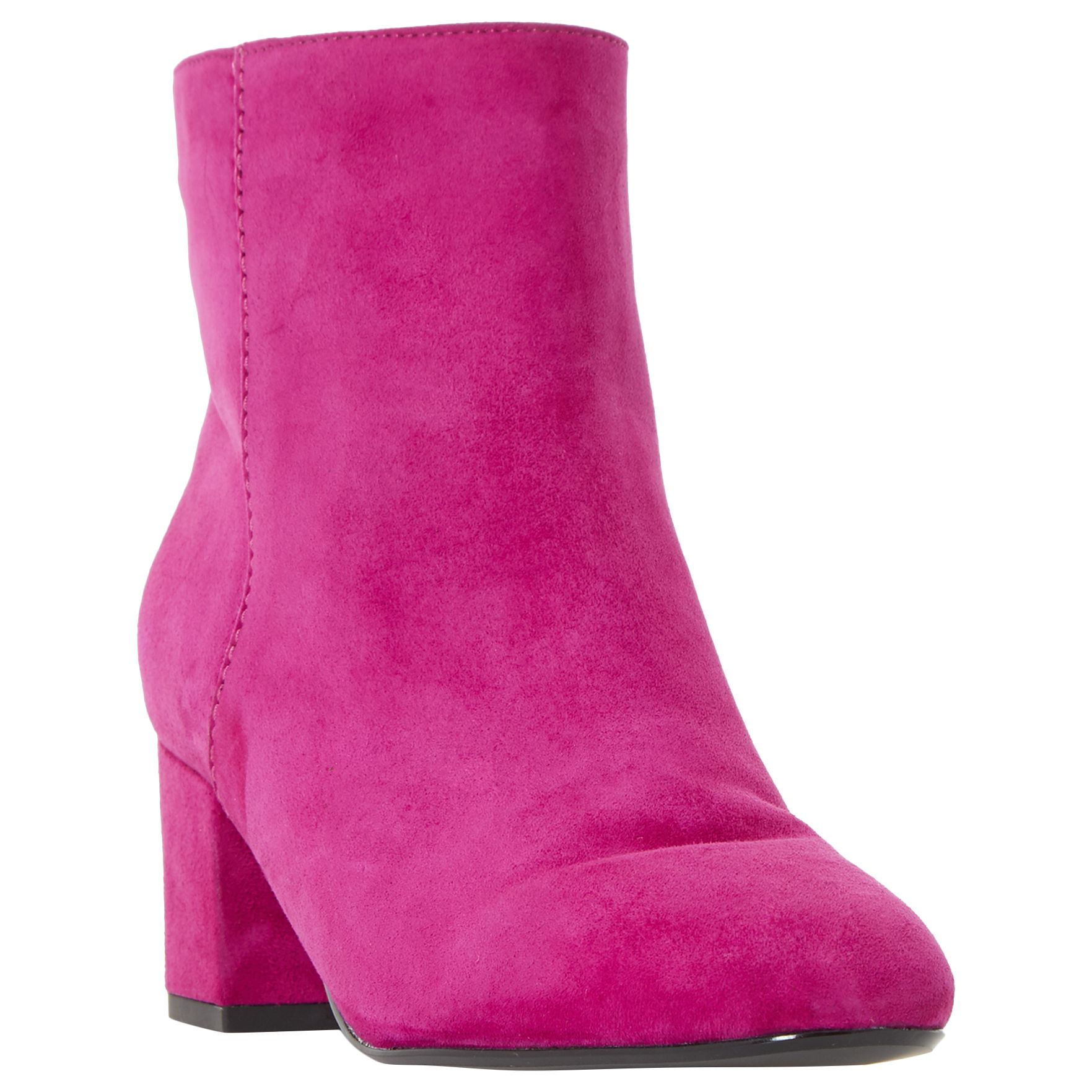 Dune Olyvea Block Heeled Ankle Boots, Pink Suede at John Lewis & Partners