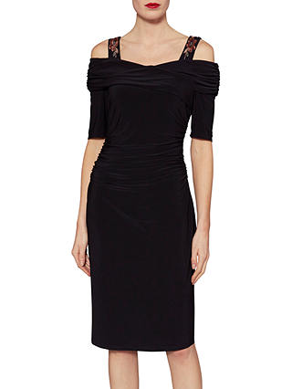 Gina Bacconi Lona Embroidered Strap Dress, Black