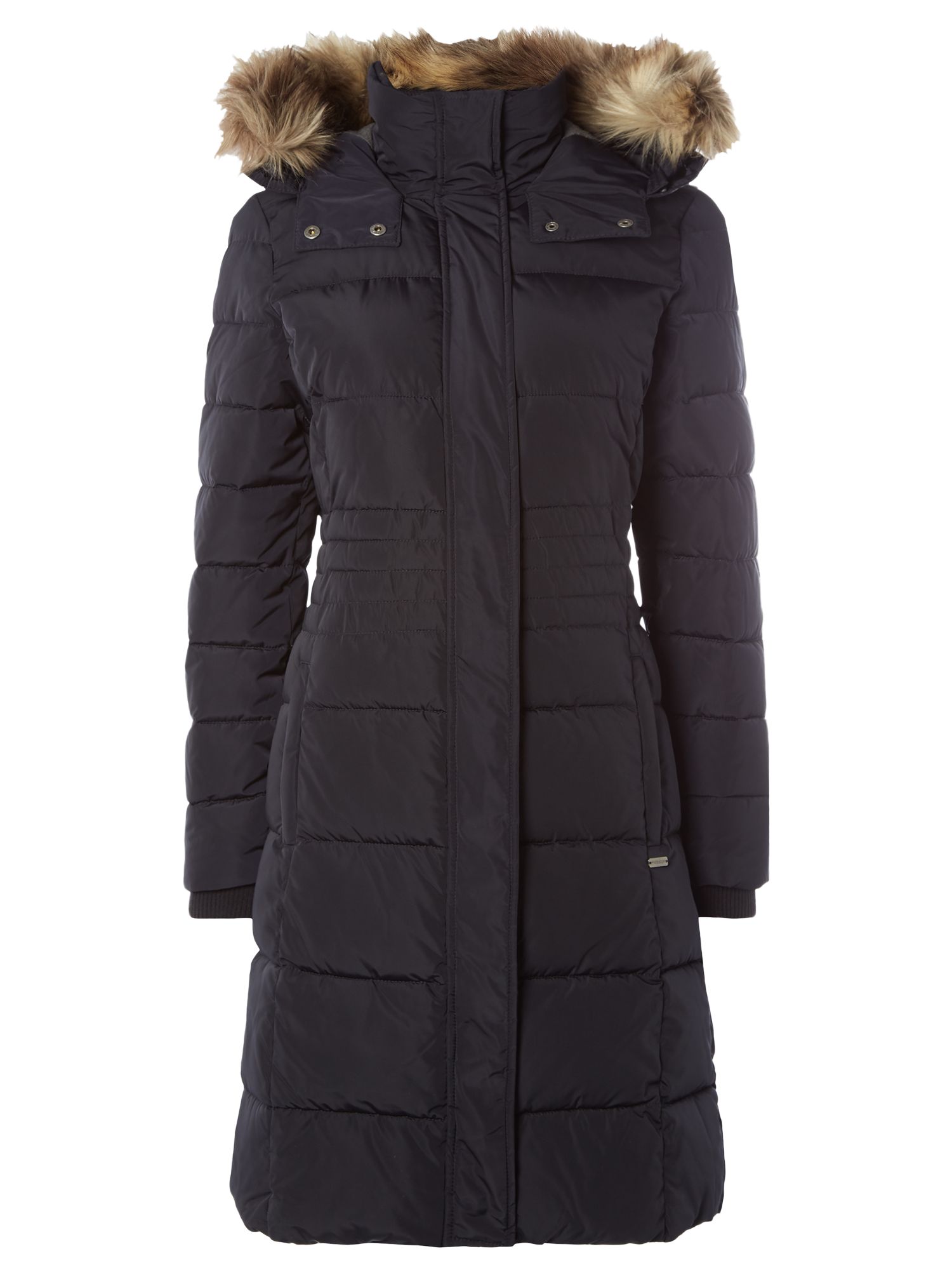 White Stuff Thirlmere Long Quilted Coat, Navy at John Lewis & Partners