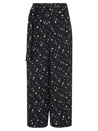 Whistles Star Constellation Trousers, Black/White at John Lewis & Partners