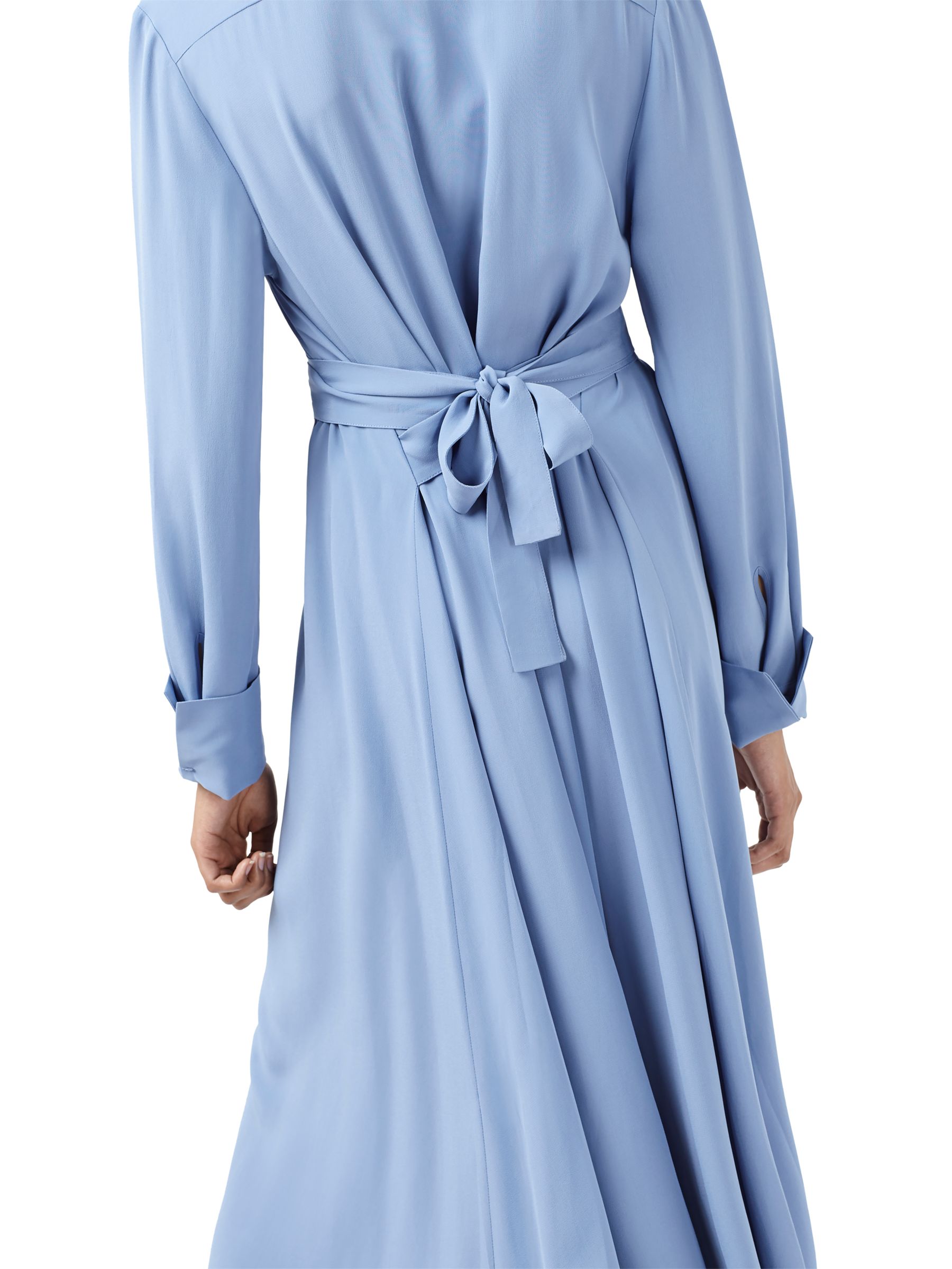 Finery Wandon Maxi Wrap Shirt Dress, Cornflower Blue at John Lewis ...