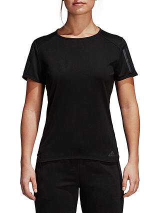 adidas Response Short Sleeve Running T-Shirt, Black