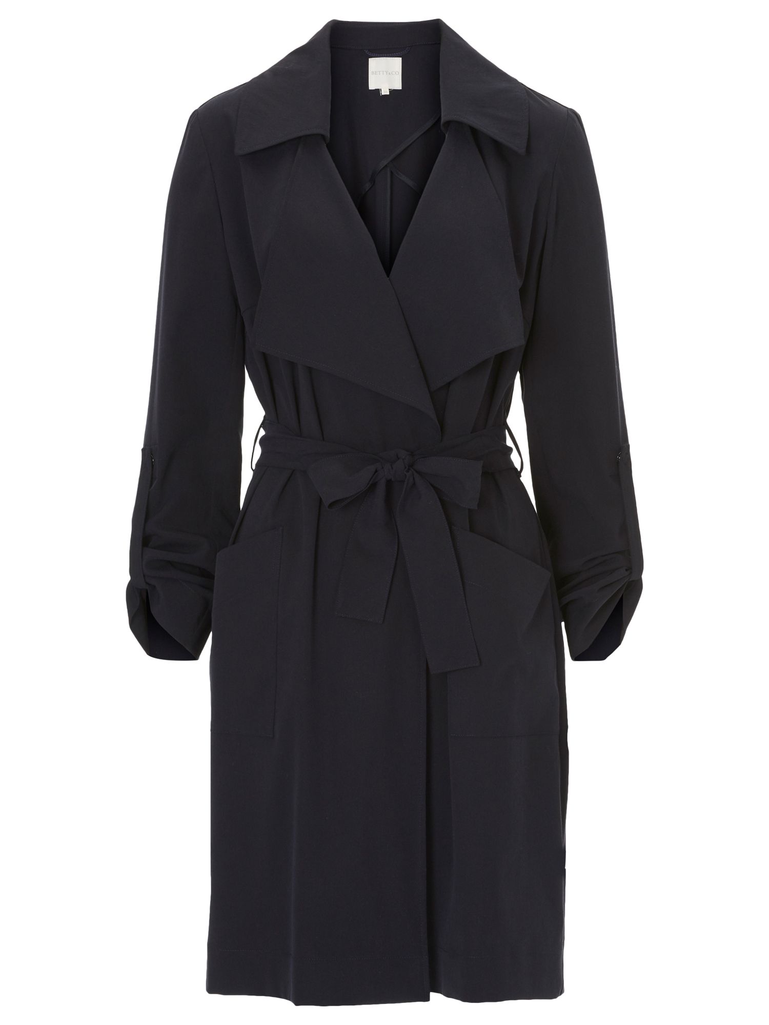 Betty Barclay Unlined Trench Coat, Dark Sapphire at John Lewis & Partners