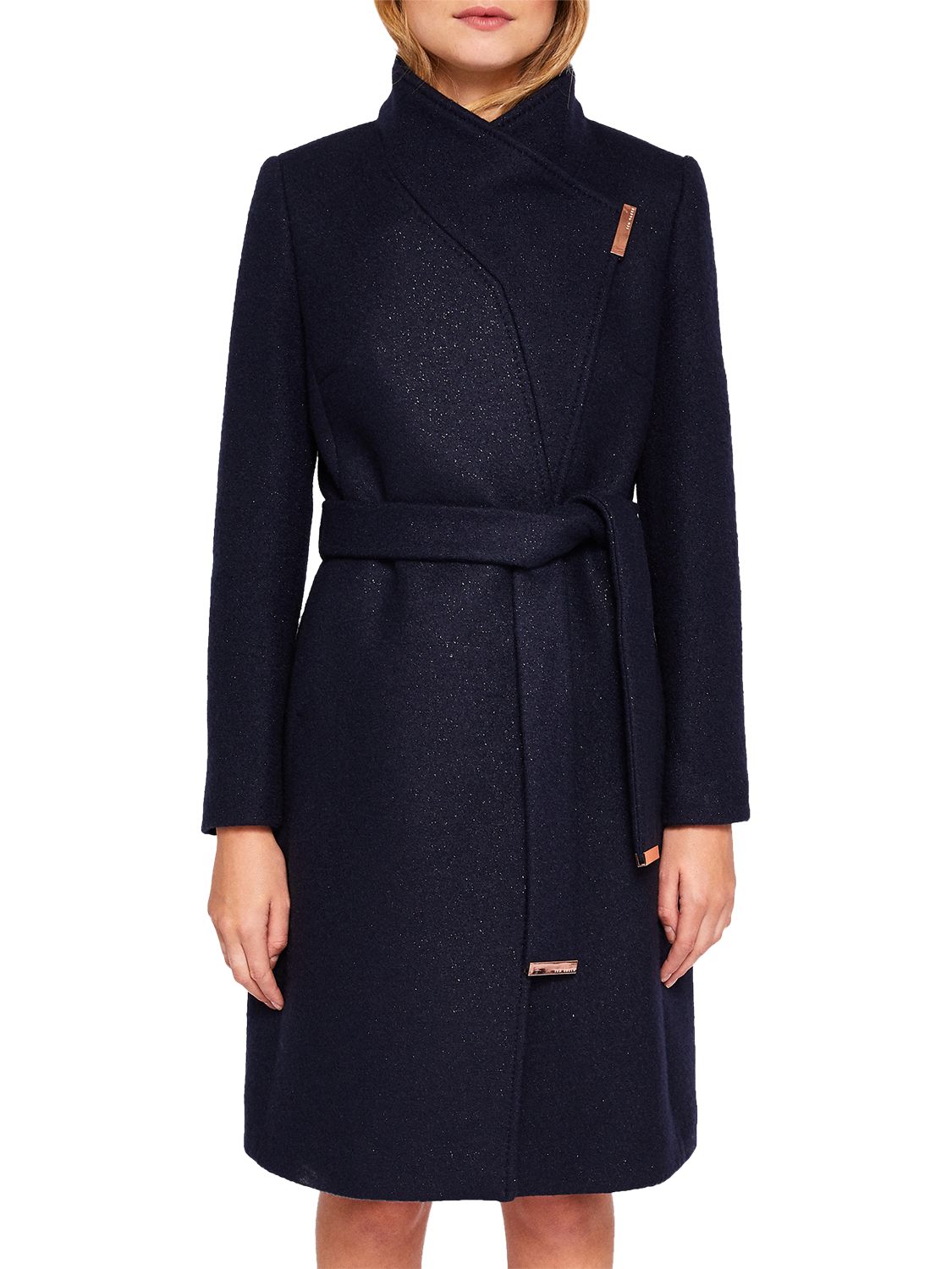 ted baker navy wrap coat