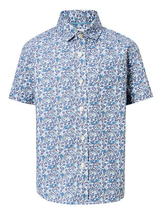 John Lewis & Partners Heirloom Collection Boys' Floral Shirt, Blue