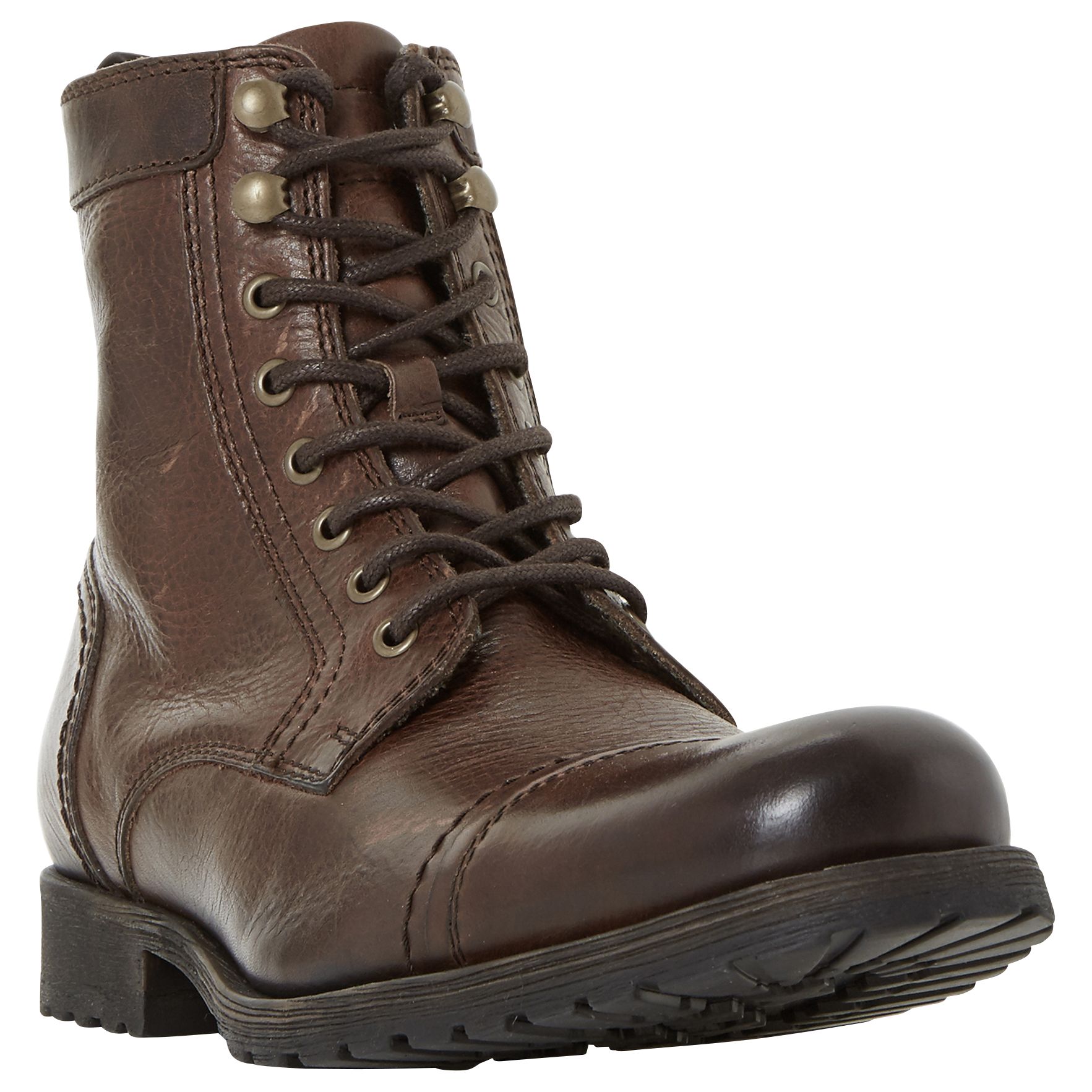 Dune Cowell Toe Cap Lace-Up Boots, Brown